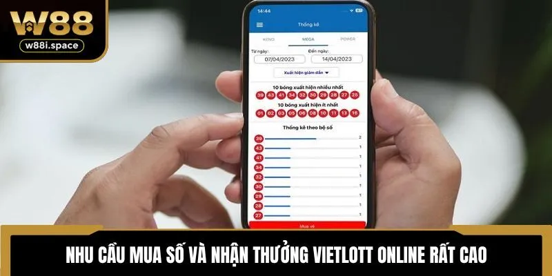 Nhu cầu mua số và nhận thưởng Vietlott online rất cao