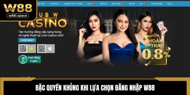 Đặc quyền khủng khi lựa chọn đăng nhập W88 