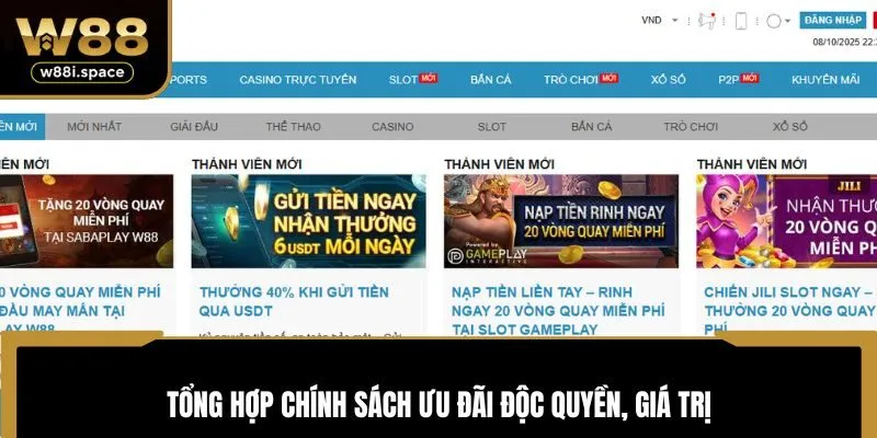 Tổng hợp chính sách ưu đãi độc quyền, giá trị 